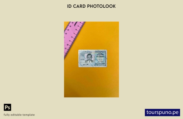 listo para imprimir plantilla FRONTAL de aspecto fotográfico de identificación 6